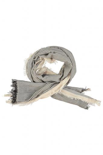 Sisters Department,XL Scarf | Black & ecru stripes