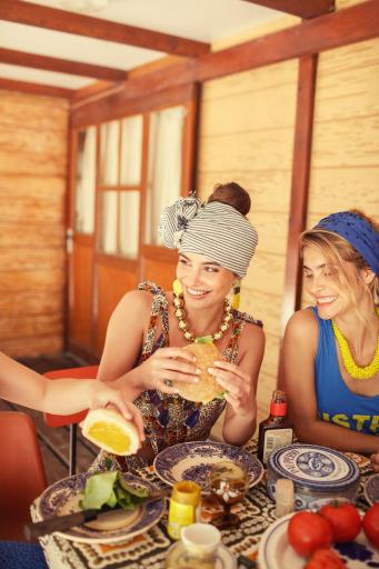 Sisters Department,XL Scarf | Black & ecru stripes [2]