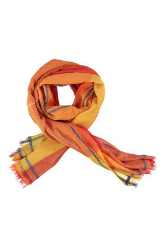 Sisters Department,XL Scarf | Orange w/ little blue triangles