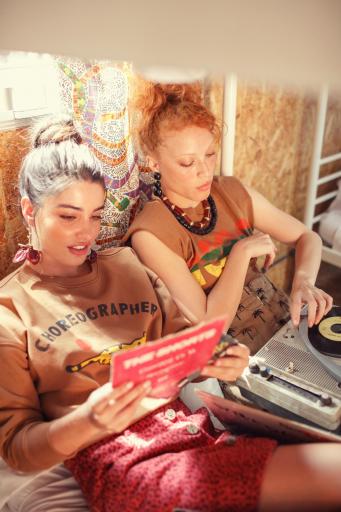 Sisters Department,Short skirt | Brown w/ palm trees [3]