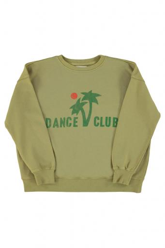Sisters Department,Sweatshirt | Olive green w/ "dance club" print