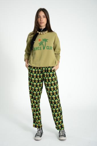 Sisters Department,Sweatshirt | Olive green w/ "dance club" print [2]