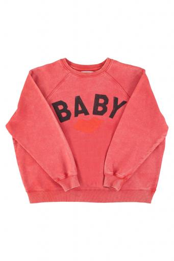 Sisters Department,Sweatshirt | Washed red w/  "baby" print