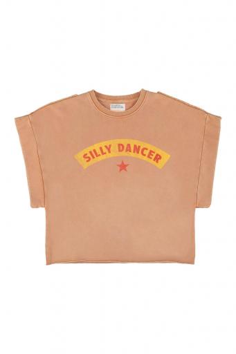 Sisters Department,Short sleeve sweatshirt | Washed terracotta w/ "silly dancer" print
