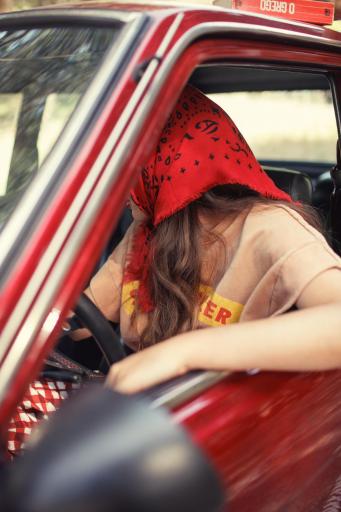 Sisters Department,Short sleeve sweatshirt | Washed terracotta w/ "silly dancer" print [2]