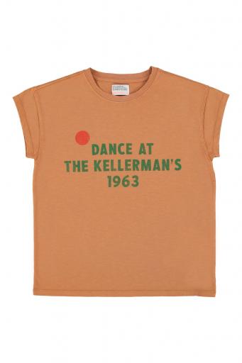Sisters Department,"Short sleeve t-shirt | Terracotta w/ ""dance at the kellerman"" print"