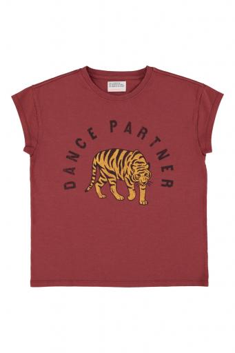 Sisters Department,Short sleeve t-shirt | Bordeaux w/ leopard print