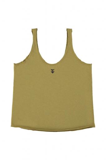 Sisters Department," Top w/ v-neck | Olive green w/ ""choreographer"" print" [1]