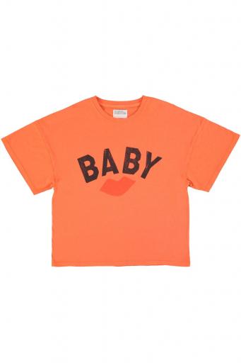 Sisters Department,"T-shirt w/ short sleeves | Orange w/ ""baby"" print"