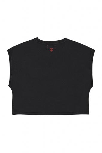 Sisters Department,"Sleeveless t-shirt/top w/ round neck | Black w/ ""silly dancer"" print" [3]