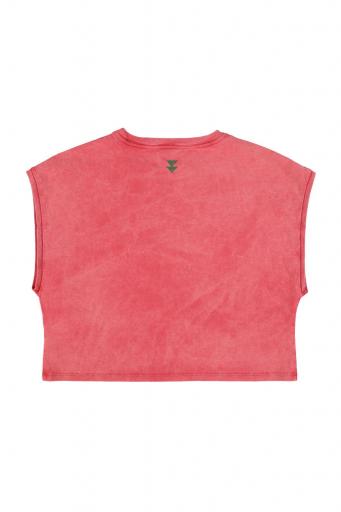 Sisters Department,"Sleeveless t-shirt/top w/ round neck | Coral w/ ""dance club"" print" [2]