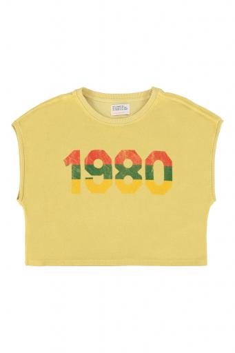 Sisters Department,"Sleeveless t-shirt/top w/ round neck | Sand w/ ""1980"" print"