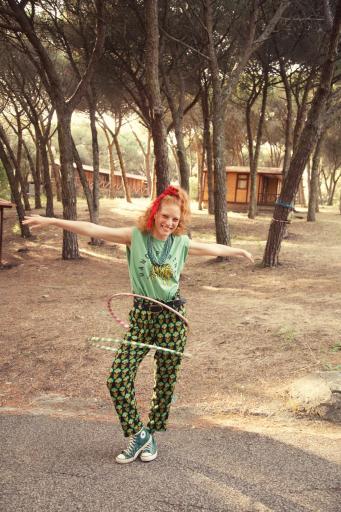 Sisters Department,Sleeveless t-shirt w/ shoulder pads | Green w/ leopard print [2]