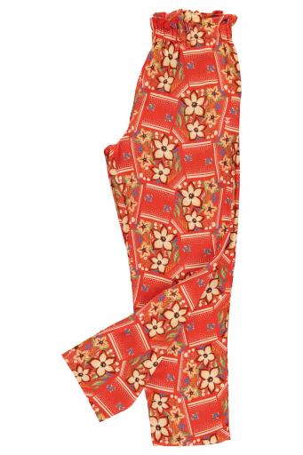 Sisters Department,Trousers | Red w/ floral print [1]