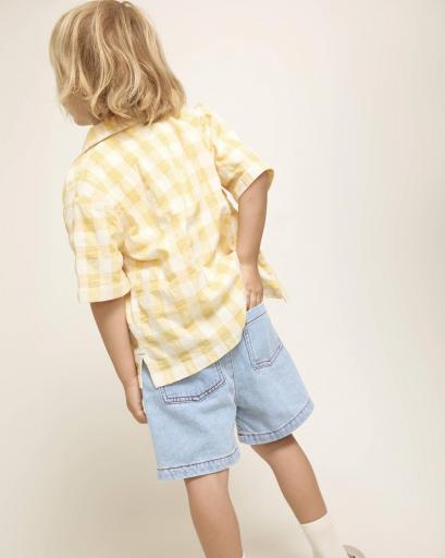 Búho Barcelona,Camisa niño cuadro amarillo  [1]