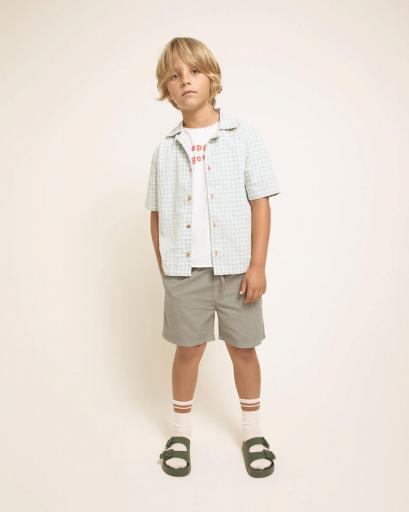 Búho Barcelona,Camisa niño cuadrito agua [1]