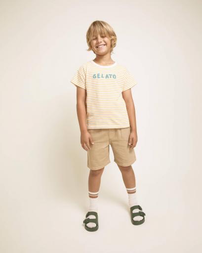 Búho Barcelona, Camiseta niño rayas amarillas  [1]