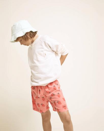 Búho Barcelona, Bañador niño fresas coral