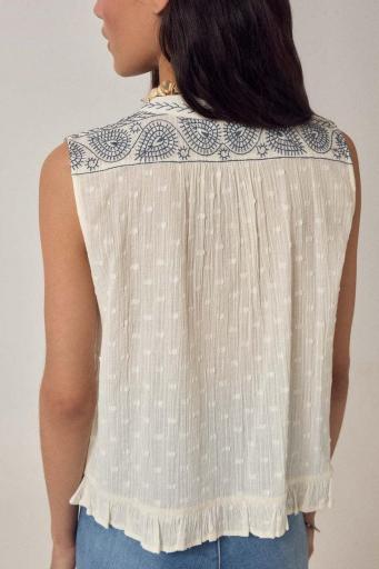 Maison Hotel,SLEEVELESS BLOUSE INDIGO POET IRINA [2]