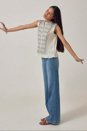 Maison Hotel,SLEEVELESS BLOUSE INDIGO POET IRINA [3]