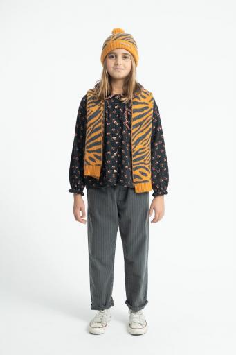 Piupiuchick,PETER PAN COLLAR BLOUSE BLACK WITH FLOWERS   [3]