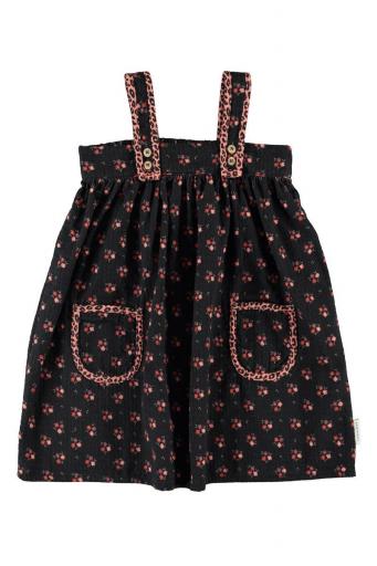 Piupiuchick,SHORT DRESS BLACK WITH FLOWERS