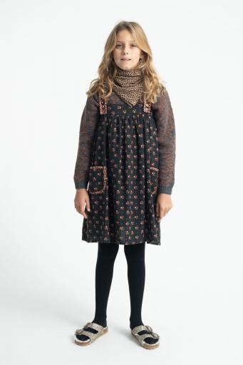 Piupiuchick,SHORT DRESS BLACK WITH FLOWERS   [2]