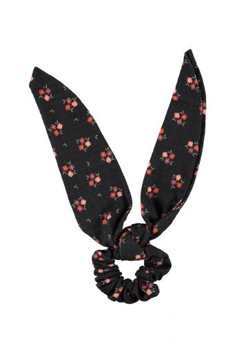 Piupiuchick,SCRUNCHIE BLACK WITH FLOWERS