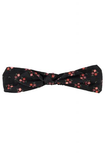 Piupiuchick,HEADBAND WITH BOW BLACK WITH MULTICOLOR FLOWERS