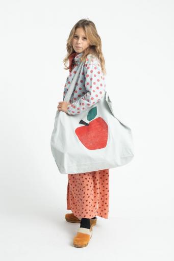 Piupiuchick,XL BAG LIGHT GREY WITH APPLE PRINT  [1]