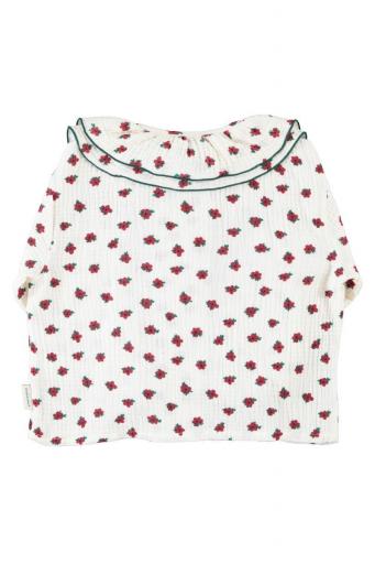 Piupiuchick,BLOUSE WITH DOUBLE COLLAR ECRU WITH LITTLE FLOWERS   [2]