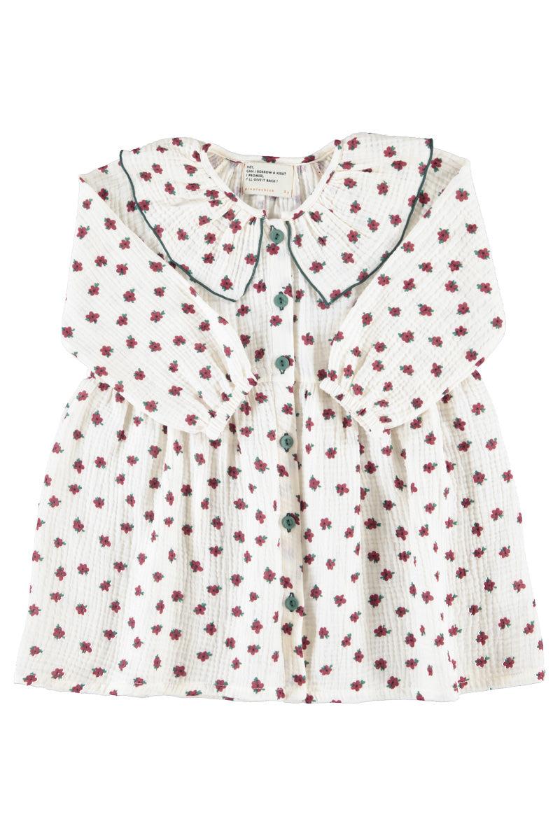 Piupiuchick,SHORT DRESS ECRU WITH LITTLE FLOWERS