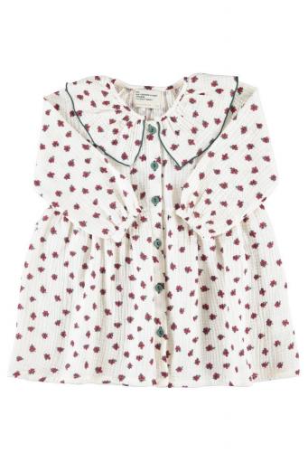 Piupiuchick,SHORT DRESS ECRU WITH LITTLE FLOWERS