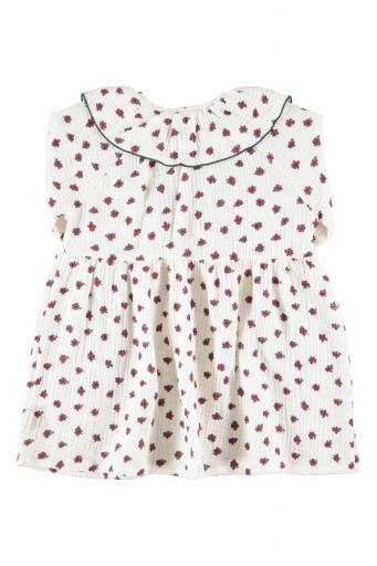 Piupiuchick,SHORT DRESS ECRU WITH LITTLE FLOWERS   [1]