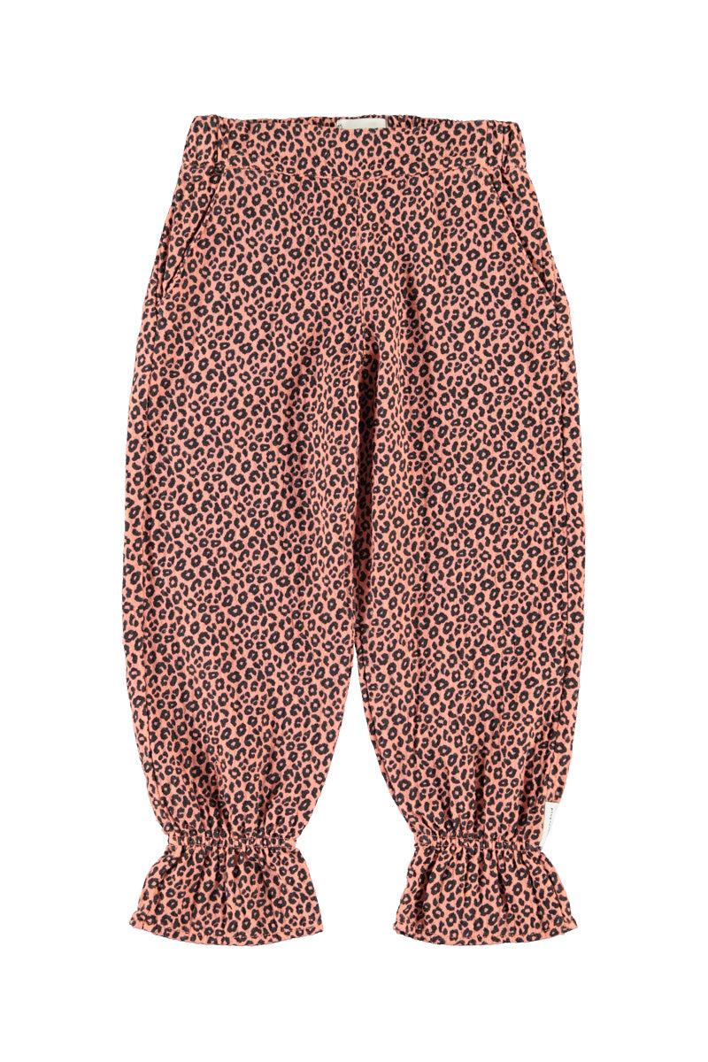 Piupiuchick,Trousers with Ruffles Pink with Animal Print