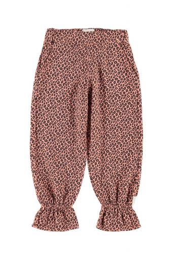 Piupiuchick,Trousers with Ruffles Pink with Animal Print