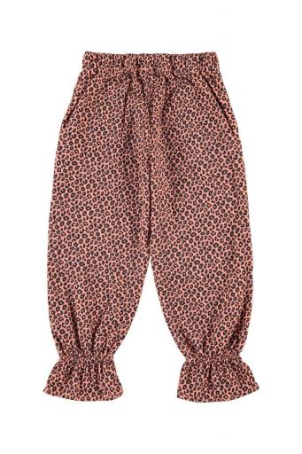 Piupiuchick,Trousers with Ruffles Pink with Animal Print [1]
