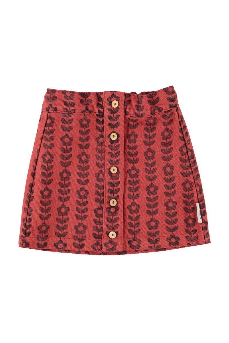 Piupiuchick,Short Skirt Bordeaux with Black Flowers