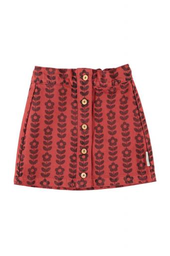 Piupiuchick,Short Skirt Bordeaux with Black Flowers