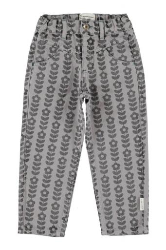 Piupiuchick,Trousers Grey with Black Flowers