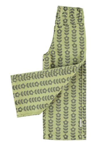 Piupiuchick,Trousers Green with Black Flowers [2]