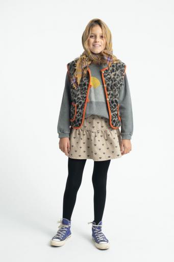 Piupiuchick,Short Skirt Beige with Black Hearts [3]