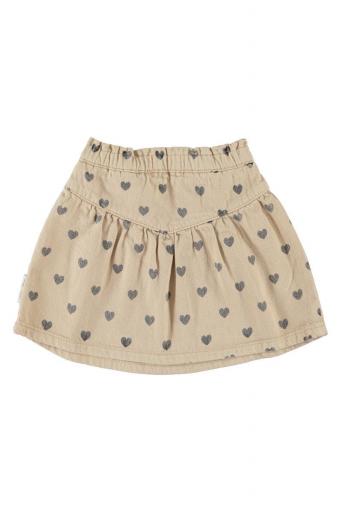 Piupiuchick,Short Skirt Beige with Black Hearts [2]