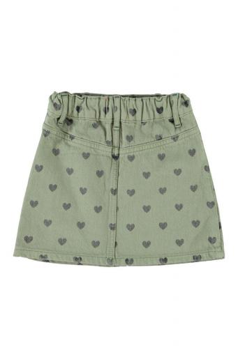 Piupiuchick,Short Skirt Olive Green with Black Hearts [2]