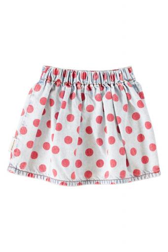 Piupiuchick,Short Skirt Light Blue Denim with Red Dots [1]