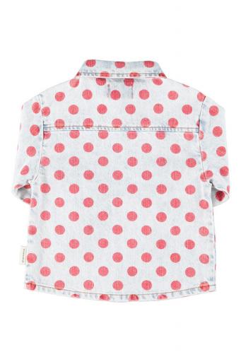 Piupiuchick,Jacket Shirt Light Blue Denim with Red Dots [2]