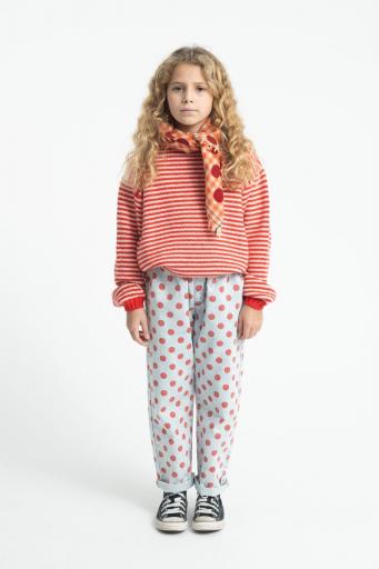 Piupiuchick,Trousers Light Blue Denim with Red Dots [1]