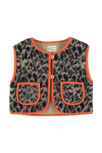 Piupiuchick,Waistcoat Grey Animal Print
