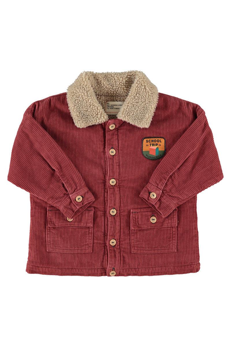 Piupiuchick,Jacket Bordeaux with "here We Go" Print