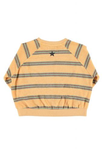 Piupiuchick,Terry Cotton Sweatshirt Sand with Double Stripes [1]